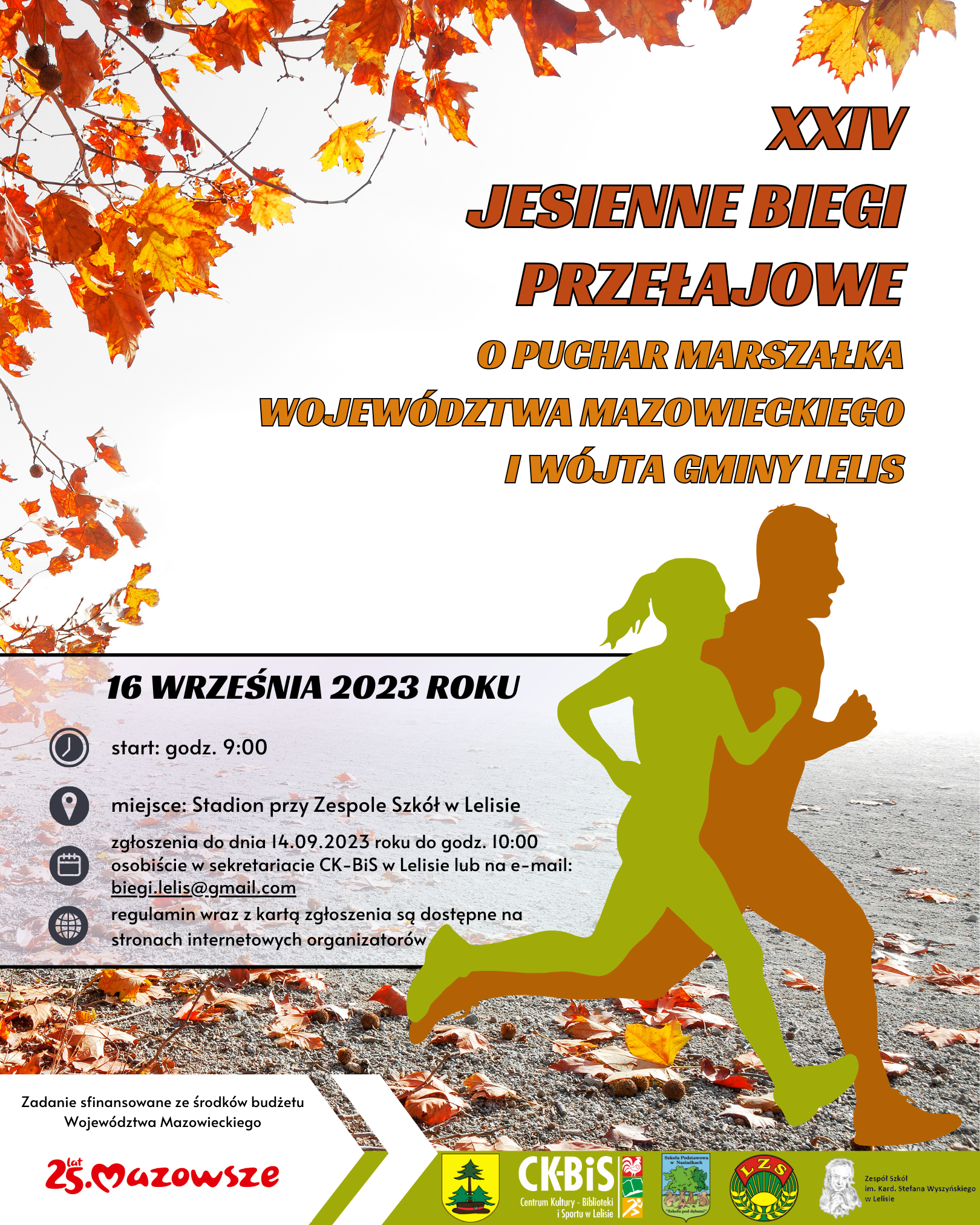 plakat informacyjny - Jesienne Biegi Przełajowe