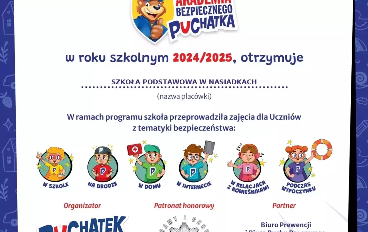 Zdjęcie do Zakończenie projektu Akademia Bezpiecznego Puchatka