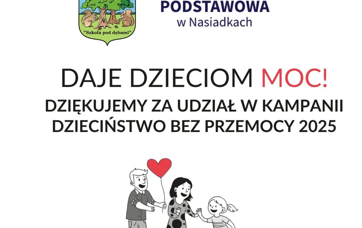 Zdjęcie do Podziękowanie za udział w kampanii &bdquo;Dzieciństwo bez Przemocy&rdquo;