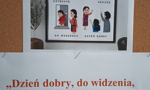 Plakat ze zwrotami grzecznościowymi.