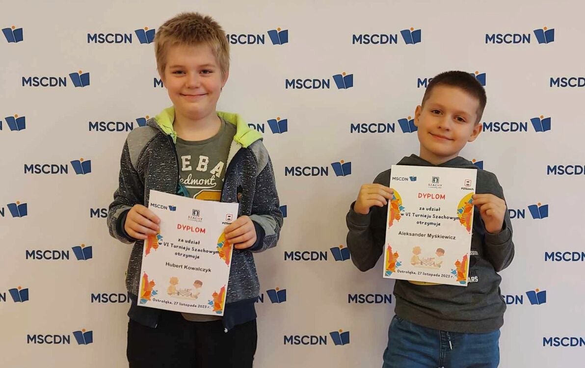 Zdjęcie do Aleksander i Hubert na VI Turnieju Szachowym w MSCDN Ostrołęka