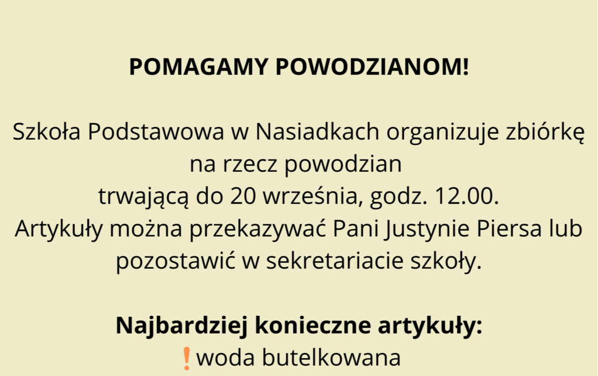 Zdjęcie do Zbi&oacute;rka na rzecz powodzian